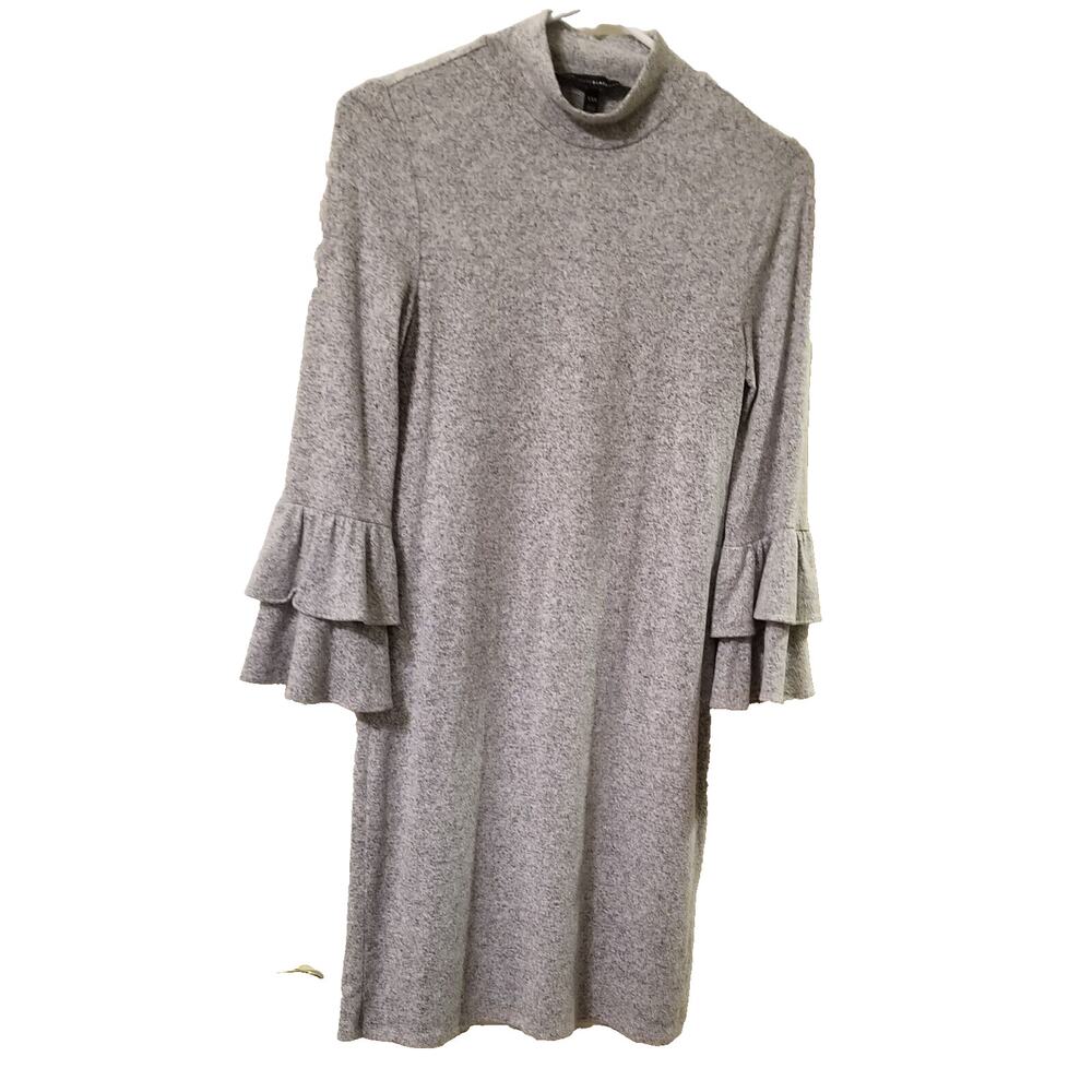 LN - WHBM Career Casual Tiered Bell Sleeve Light Gray Sweater Knit Women's XXS